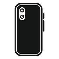 Black and white smartphone silhouette, modern mobile phone icon vector