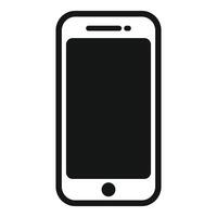 Black and white illustration of a modern touchscreen smartphone vector