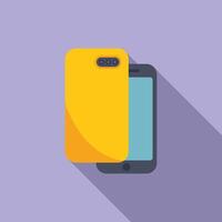 moderno teléfono inteligente con amarillo caso vector