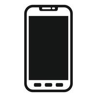 Black and white illustration of a contemporary smartphone icon vector