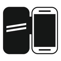 Black and white smartphone and diary icons vector