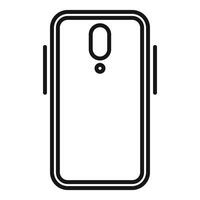 Smartphone outline with camera icon vector