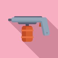 Cartoon water gun illustration on pink background vector