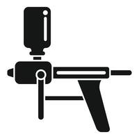 negro silueta de grasa pistola icono vector