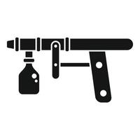 Black silhouette of paint spray gun icon vector