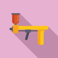 Flat design caulking gun illustration on pink background vector