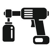 Cordless drill icon in black and white vector