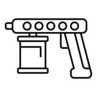 Black and white line icon of a paint sprayer vector
