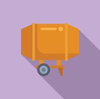 Orange cement mixer illustration on purple background vector