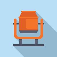 Flat design icon of a modern orange chair vector