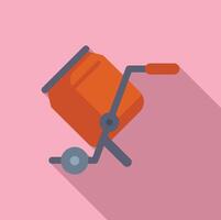 illustration of a cute orange concrete mixer on a pink background, perfect for construction themes vector