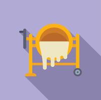 Flat design of a colorful cement mixer on a purple background vector