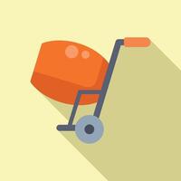 Flat design construction wheelbarrow icon vector