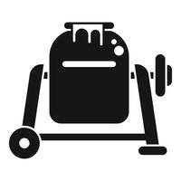 Black icon of a stationary exercise bike vector