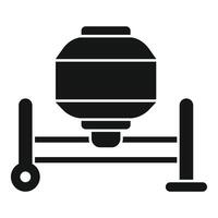 Black icon of horizontal drum sander machine vector