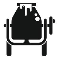 Black silhouette of laboratory flask on stand icon vector