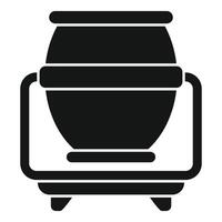 Black and white icon of a bullet train front view vector