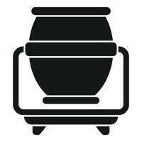 Black and white icon of a bullet train front view vector