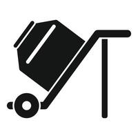 Black silhouette of a hand truck icon vector