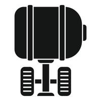 Black silhouette icon of a professional microphone vector