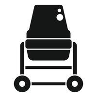 Silhouette of a classic hand truck icon vector