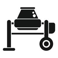 illustration of a simplified black concrete mixer icon on a white background vector