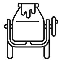 Line art illustration of a traditional milk can vector