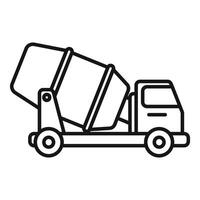 Concrete mixer truck line art vector