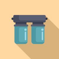 illustration of binoculars in a modern flat design style with a long shadow vector