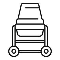 Line art icon of airport luggage trolley vector