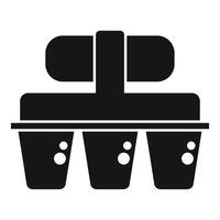 Black silhouette of a coffee press and cups vector