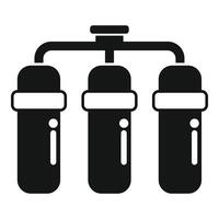 Triple water filter system icon vector