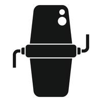 Modern black bee smoker icon vector