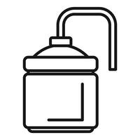 Monochrome line art of a water bottle vector