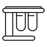 Iconic line art of greek column vector