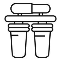 Simple line art illustration of test tubes in a rack, suitable for scientific concepts vector