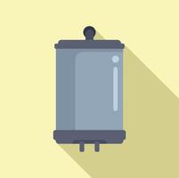 Flat design icon of a trash can vector