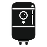 Black and white water heater icon vector