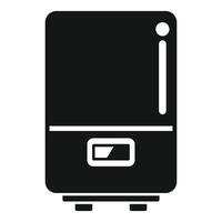 Black and white icon representing a contemporary fridge vector