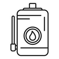 Line art illustration of a battery icon with fuel indicator vector