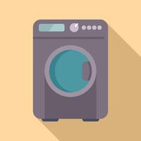 Modern washing machine icon on yellow background vector