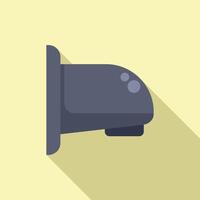 Flat design icon of a megaphone on yellow background vector