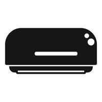 illustration of a sleek, black toaster icon, isolated on white background vector