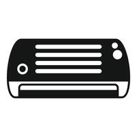 Black icon of a dvd player vector