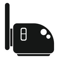 Simple black icon illustration of a modern wireless internet router vector