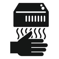 Hand drying under electric air dryer icon vector
