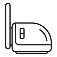 illustration of a simple line icon representing a wireless internet router vector