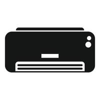 Simplified black icon of a modern air conditioning unit suitable for various applications vector