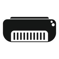 Black and white harmonica icon vector