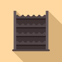 Flat design empty chocolate display shelf icon vector